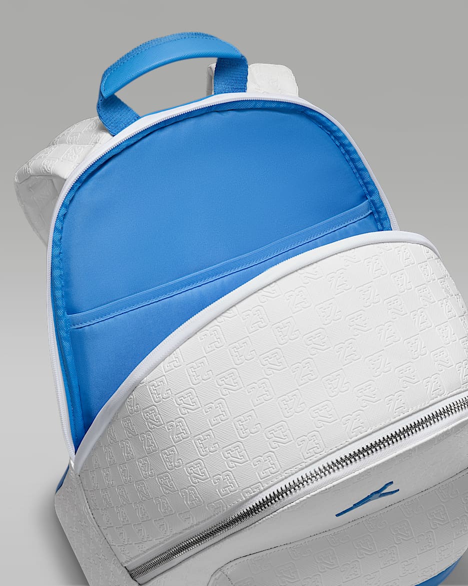 Jordan backpack blue and white discount